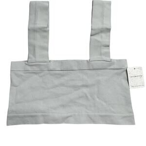 Free People Intimately Cropped Top Wide Strap Moon Rock Gray Women's M/L NWT